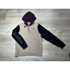 Guess Los‎ Angeles Color Block Hoodie XL Pullover Sweatshirt Logo Casual Y2K NWT